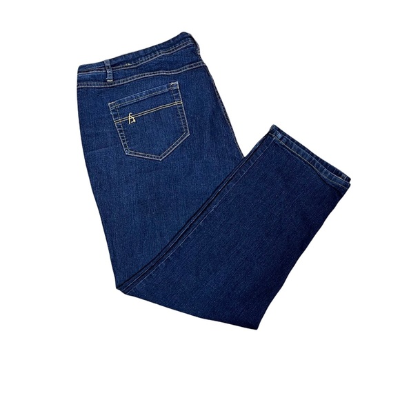 Ashley Stewart Bootcut Blue Jeans Sz 24 Petite Stretch - Picture 1 of 11